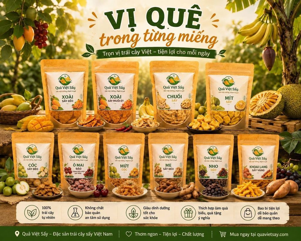 combo trái cây sấy của quả việt sấy