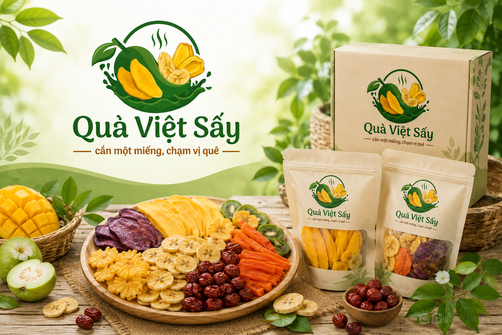 combo ăn vặt cùng trái cây sấy quả việt sấy